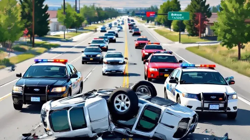 Northern Utah: Rollover Crash Blocks Northbound Lane